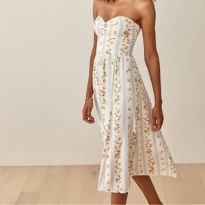 Reformation Aymeline Floral Strapless Dress